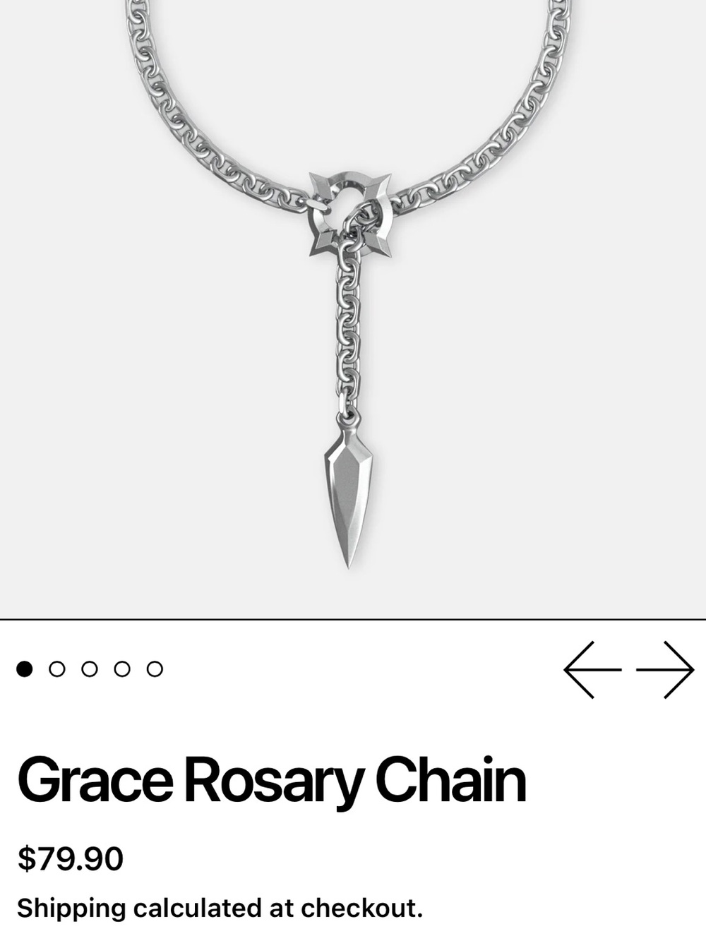 Ornamentus Unisex Stainless Steel Geometric Link Bracelet with Spike Pendant NWT
